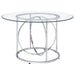 Levy 48-inch Round Glass Top Dining Table Chrome