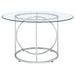 Levy 48-inch Round Glass Top Dining Table Chrome