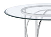 Levy 48-inch Round Glass Top Dining Table Chrome
