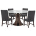 Naser 5-piece 48-inch Round Dining Table Set Grey and Dark Walnut