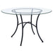 Kline 48-inch Round Glass Top Dining Table Matte Black
