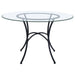 Kline 48-inch Round Glass Top Dining Table Matte Black