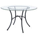 Kline 48-inch Round Glass Top Dining Table Matte Black