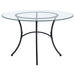Kline 48-inch Round Glass Top Dining Table Matte Black