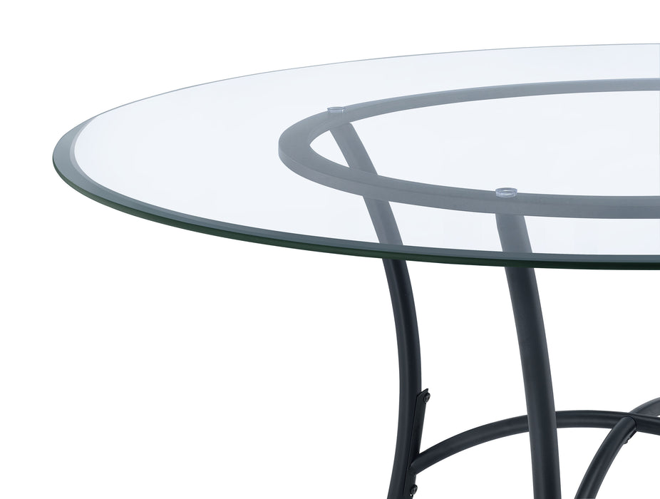 Kline 48-inch Round Glass Top Dining Table Matte Black