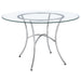 Kline 48-inch Round Glass Top Dining Table Chrome