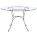 Kline 48-inch Round Glass Top Dining Table Chrome