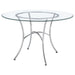 Kline 48-inch Round Glass Top Dining Table Chrome