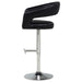 Travia Faux Leather Upholstered Adjustable Bar Stool Black