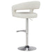 Travia Faux Leather Upholstered Adjustable Bar Stool Ivory