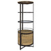 Ritter Round LED Bar Wine Storage Cabinet Rustic Oak