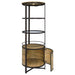 Ritter Round LED Bar Wine Storage Cabinet Rustic Oak