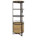 Ritter Round LED Bar Wine Storage Cabinet Rustic Oak