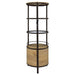 Ritter Round LED Bar Wine Storage Cabinet Rustic Oak