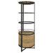 Ritter Round LED Bar Wine Storage Cabinet Rustic Oak