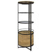 Ritter Round LED Bar Wine Storage Cabinet Rustic Oak