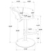 Travia Adjustable Faux Leather Swivel Bar Stool Grey and Chrome