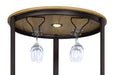 Ritter Round LED Bar Wine Storage Cabinet Rustic Oak