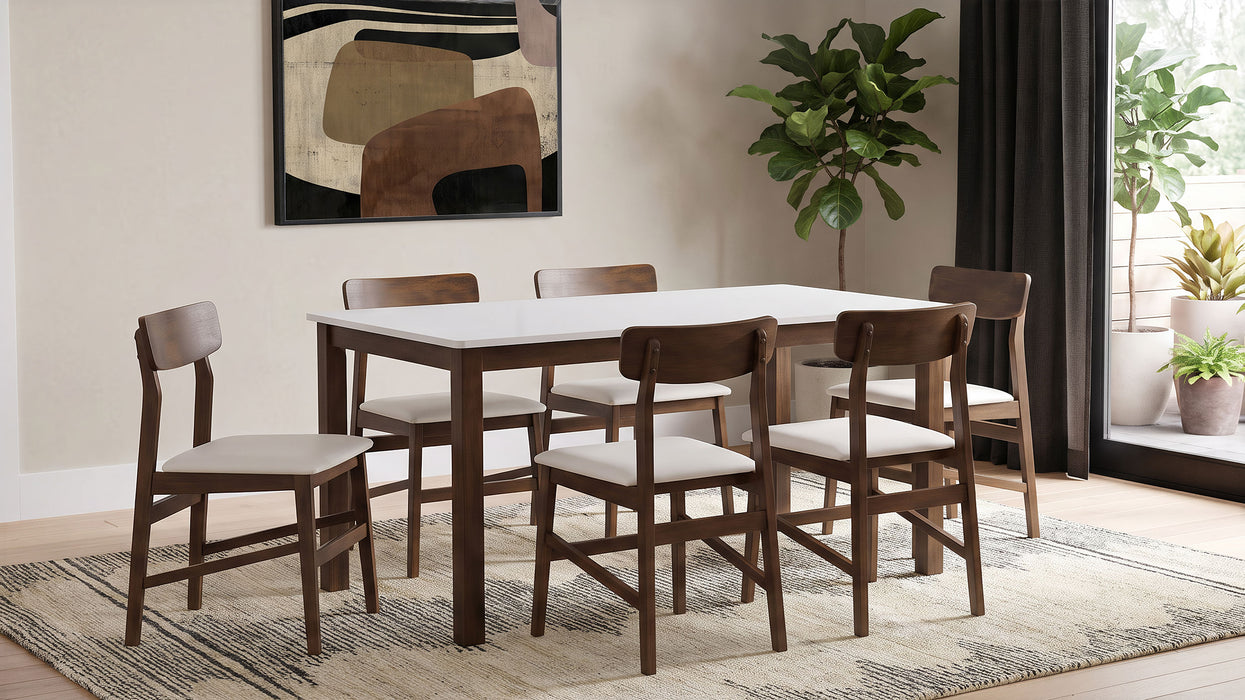 Merrin 55-inch Rectangular Dining Table White and Walnut