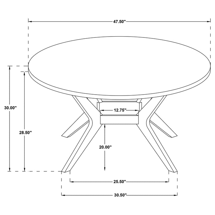 Mueller 5-piece 48-inch Round Dining Set Brown and Beige