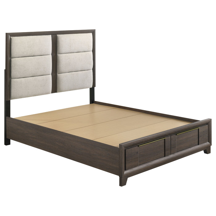 Farre 4-piece Eastern King Storage Bedroom Set Dark Brown / Beige