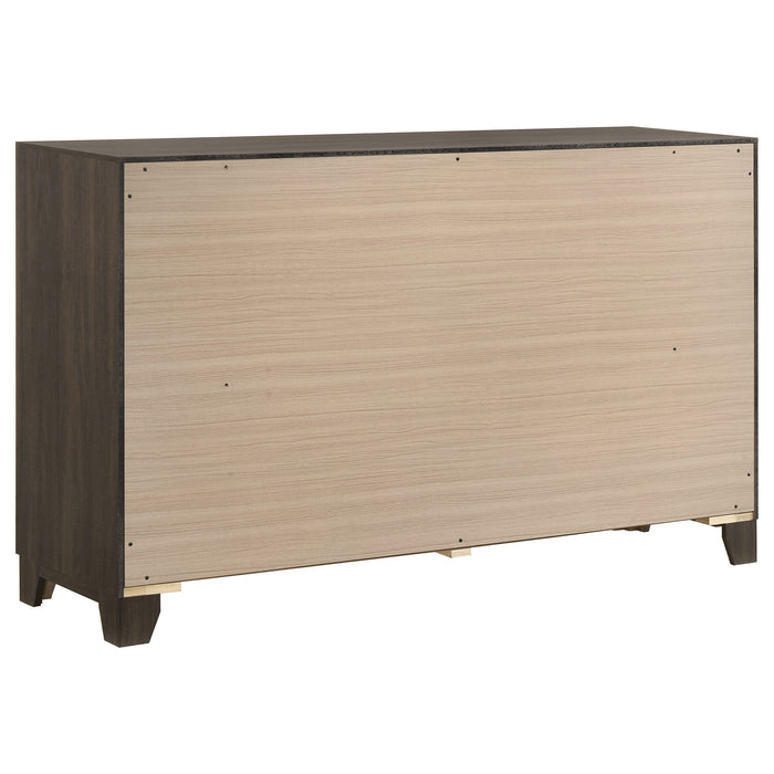 Farre 4-piece Eastern King Storage Bedroom Set Dark Brown / Beige