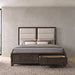Farre Queen Upholstered Storage Platform Bed Dark Brown