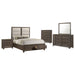 Farre 5-piece Queen Upholstered Storage Bedroom Set Dark Brown / Beige