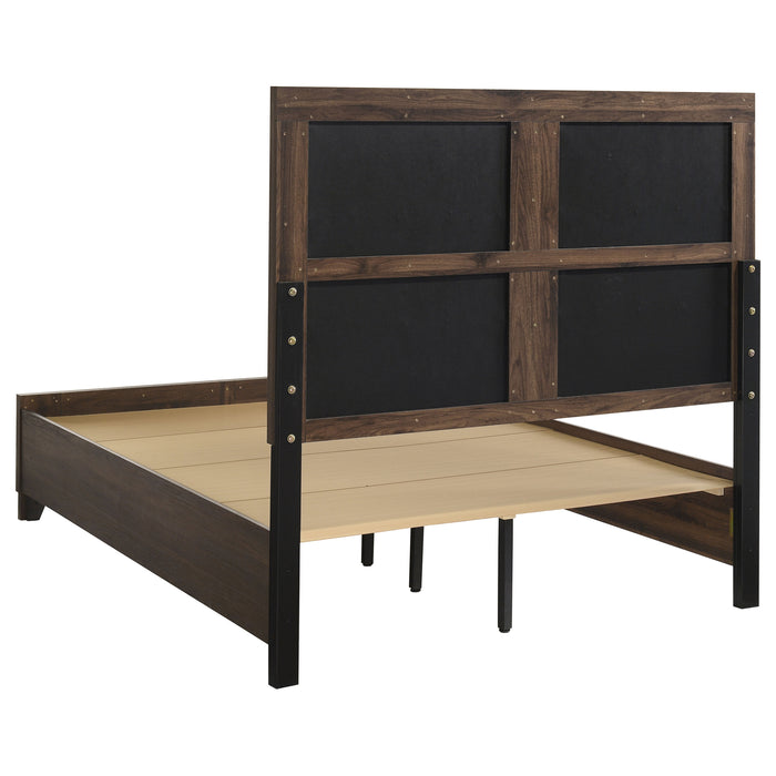 Farre 5-piece Queen Upholstered Storage Bedroom Set Dark Brown / Beige