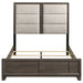 Farre Eastern King Upholstered Panel Bed Dark Brown