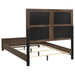 Farre Eastern King Upholstered Panel Bed Dark Brown