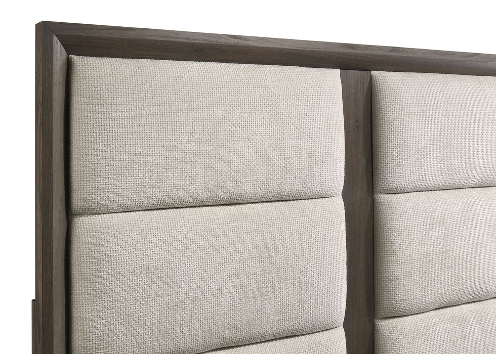 Farre Queen Upholstered Panel Bed Dark Brown