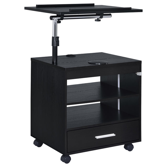 Lerma 1-drawer Adjustable Tray Top Nightstand with Speaker Black Ash
