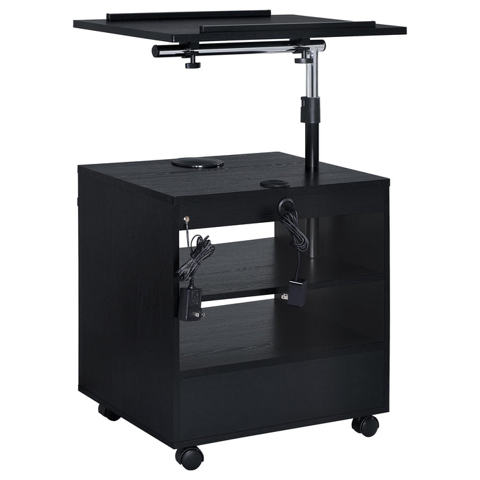 Lerma 1-drawer Adjustable Tray Top Nightstand with Speaker Black Ash