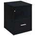 Fabre 1-drawer Extendable Top Nightstand Bedside Table Black Ash