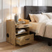 Furda 2-drawer LED Nightstand Bedside Table with Speaker Mango