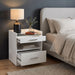 Furda 2-drawer LED Nightstand Bedside Table with Speaker White High Gloss