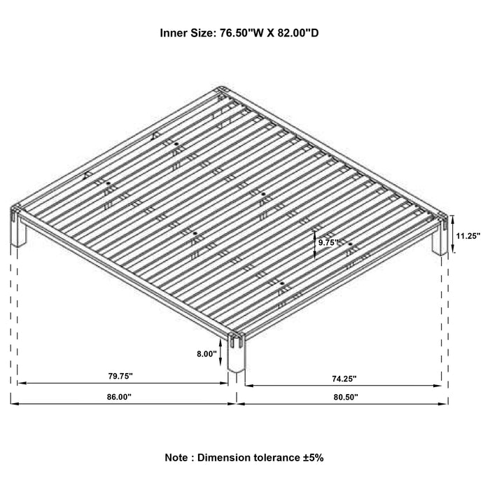 Gislen Eastern King Easy Assembly Wood Platform Bed Black