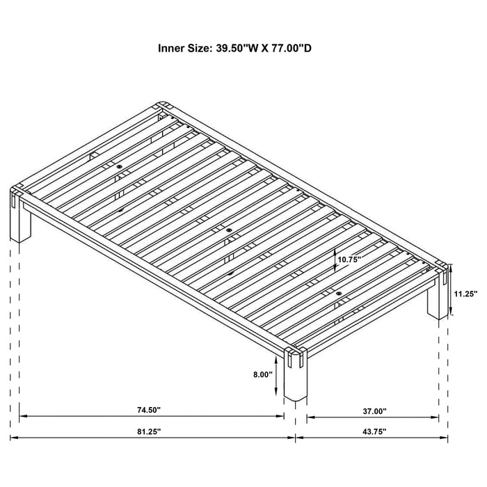 Gislen Twin Easy Assembly Wood Platform Bed Black