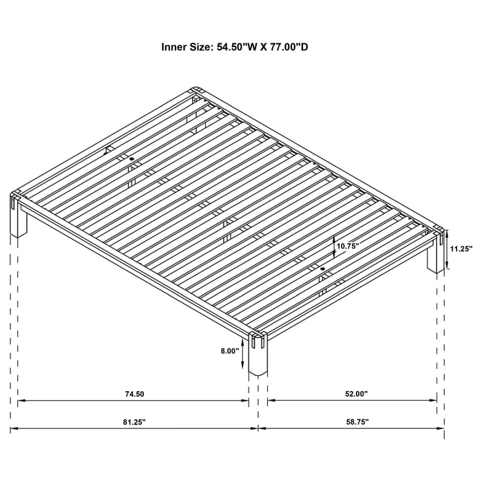 Gislen Full Easy Assembly Wood Platform Bed Walnut