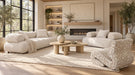 Eskola Chenille Accent Chair with Rounded Shelter Arms Ivory