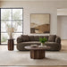 Casarin Fabric Channel-Back Sofa Brown