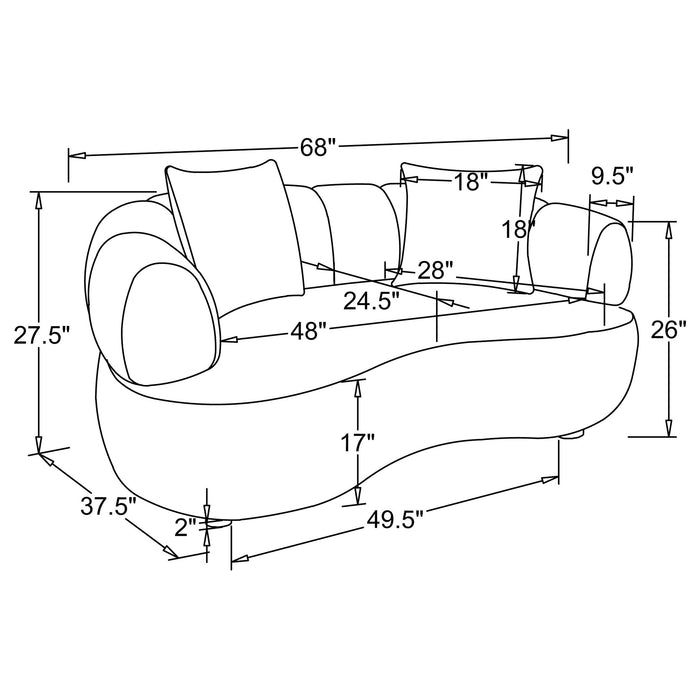 Casarin Fabric 2-Piece Channel-Back Sofa Set Brown