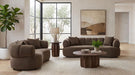 Casarin Fabric Channel-Back Loveseat Brown