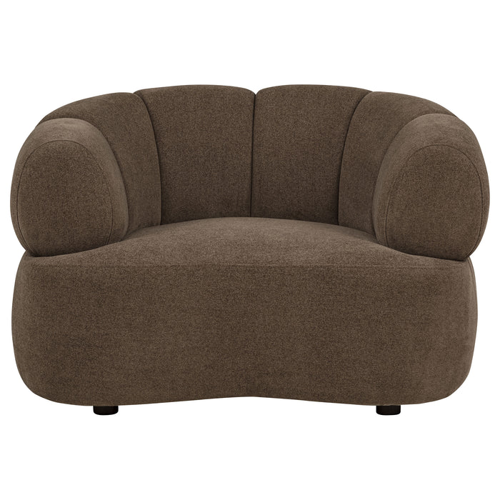 Casarin Fabric Channel-Back Accent Chair Brown