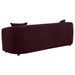 Delroy 3-Piece Stationary Sofa Set Aubergine Polyester Upholstery