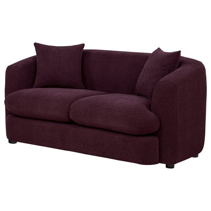 Delroy 2-Seat Stationary Loveseat Aubergine Polyester Upholstery