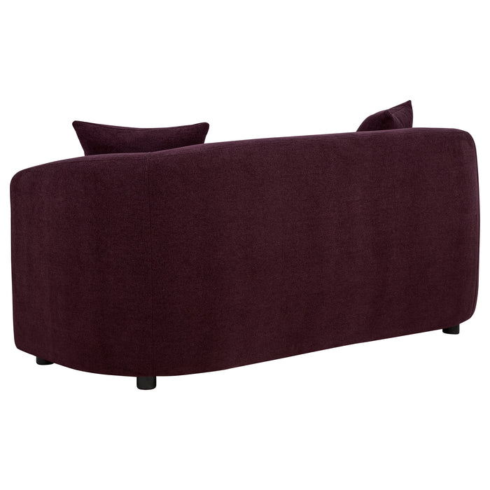 Delroy 2-Seat Stationary Loveseat Aubergine Polyester Upholstery