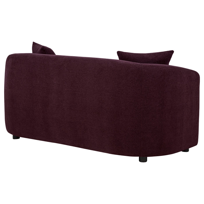 Delroy 2-Seat Stationary Loveseat Aubergine Polyester Upholstery