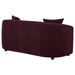 Delroy 2-Seat Stationary Loveseat Aubergine Polyester Upholstery